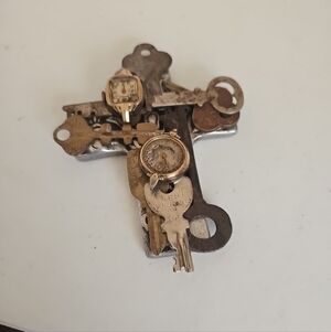 Unique Cross Made of Vintage Keys